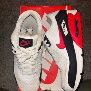 Nike Air Max White and Red with Black Accents